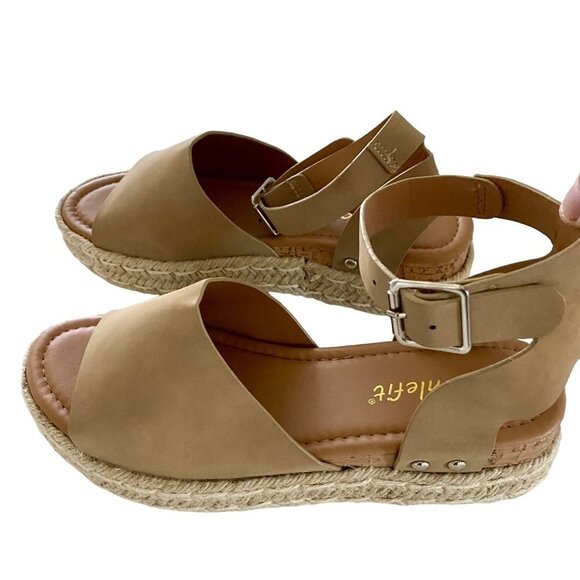 Athlefit Platform Sandals Espadrille Wedge Open Toe Size 39 US Size 8.5 New - Picture 3 of 10